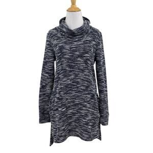 Caslon Tunic Sweater Womens S Small Cowl Neck Pullover Space Dye Pockets